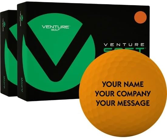 Venture Golf Soft Matte Orange Personalized Golf Balls - Double Dozen