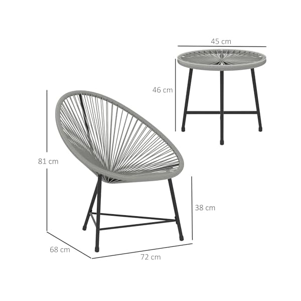 Polyrattan Lounge-Set für 2 Personen Grau