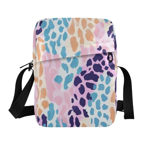 mens messenger bag men shoulder bag Cross Body Purse Adjustable Strap for Travel Travel- Colorful Blocks Print