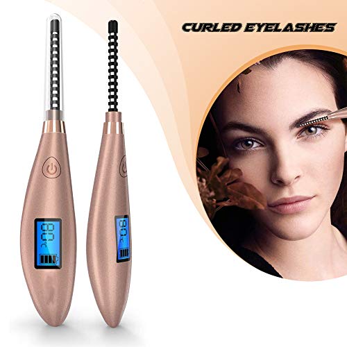POEO Calefacción Rizador De Pestañas, Rizador De Pestañas Eléctrico, Recargable Rizador De Pestañas, Profesional Maquillaje Herramienta