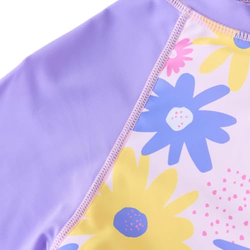 Image of Girls Swimsuit Long Sleeve Rash Guards Swim Suit 4-12Y