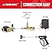 YAMATIC Adjustable Chemical Injector Kit, Downstream Injector Kit for Pressure Washer, 3/8 Inch Connectors, Soap Injector with Siphon Hose & Soap Nozzle,4500PSI