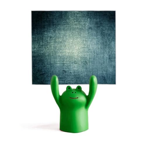 Porte-mémo grenouille en métal foncé style dessin animé pour bureau