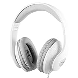 Active Noise Cancelling Headphones Wired, ANC Over Ear with Mic, Sound Cancelling Headphones Foldable Lightweight, Deep Bass Headset 20 Hours for Travel and Office Phone - White from FMLOVES