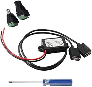 RUNCCI-YUN Car Power Converter DC 12V to 5V/ 3A Voltage Converter with Dual USB Adapter Connectors