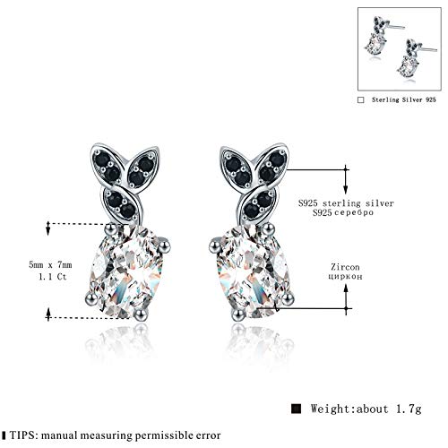 Boucles d'oreilles argent 925 femme spinelle noire bijoux fins tendance