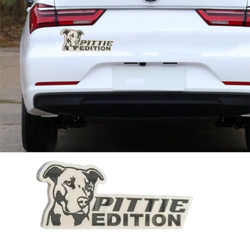 Image of Cute Dog Car Badge Laser Cutting Car Emblem,Funy 3D Acrylic Dogs Badge Rated Car Emblem Automotive Badge Decals and Stickers for Car, Truck, Rv, Boat Exterior Decoration (Pittie)