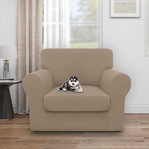 Image of Easy-Going Waterproof 2 Pieces Chair Cover Couch Covers for Sofa