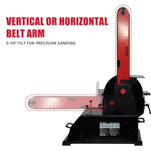 Image of BUCKTOOL 1-1 /2HP Bench Belt Disc Sander for Woodworking,6x48 inch Belt,10 inch Disc | Powerful Belt Sanders with 1836FPM,2510RPM,Quick Release for Large Workpieces,Stock Removal