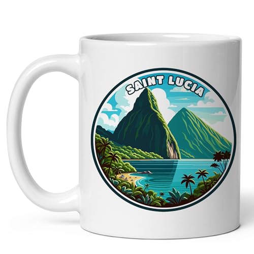 Tasses À Café Sainte-Lucie Mug Céramique Avec Poignée Imprimé Tasses De Petit Déjeuner, Pour Anniversaire, Homme, Domicile, 330ml