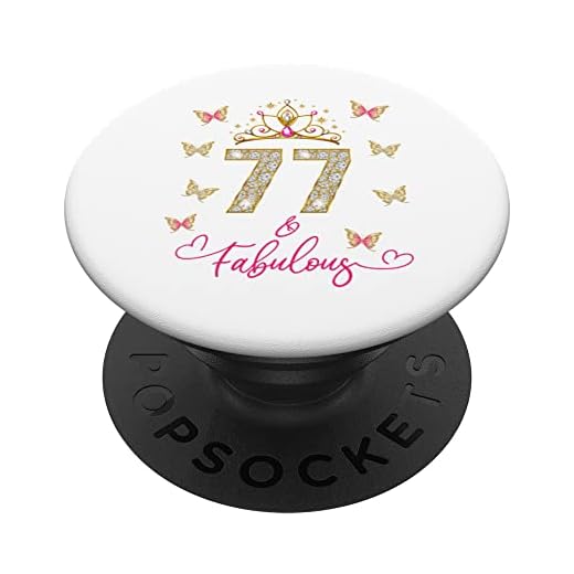 77 Y Fabulosas, 77 Años Mujeres, 77 Cumpleaños PopSockets PopGrip Intercambiable
