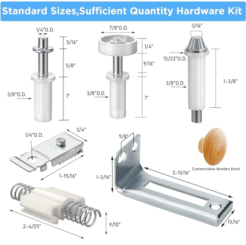 Bifold Door Track Kits, Bi-fold Closet Door Hardware Repair Tool Kit, Included Top Guide Wheels, Top Pivot, Bottom Pivot, Spring, Metal Pivot Pin and Steel Track (48inch (121.9cm)) - Image 2