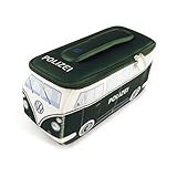 DÉCOUVREZ : la trousse de toilette VW T1 (30x14x12 cm)! Idéale comme trousse de toilette, pour les snacks ou comme pharmacie de voyage. Les tirettes de la fermeture éclair en forme de bus la rendent unique.