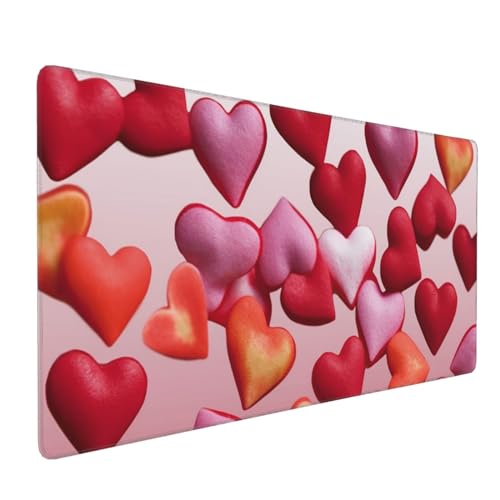 Tapis de souris de jeu cœurs d'amour imperméable pour confort de bureau
