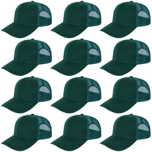 Image of ZH 12 Pack Mesh Trucker Hats, Bulk Baseball Caps for Men and Women, Trucker Cap Wholesale