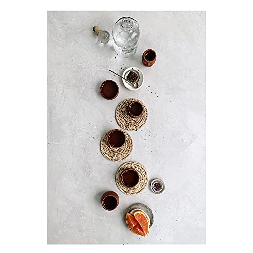 The Curated Pantry Red Clay Mezcal Copitas - Handmade in Oaxaca, Mexico - Pack of 4 (Wide Mouth - Shallow)
