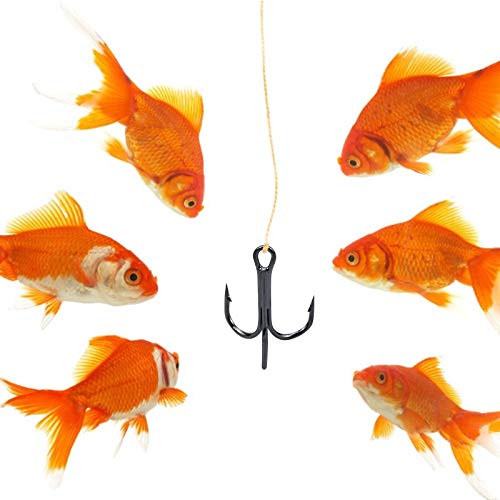 130 STK Drillingshaken Drillinge Angelhaken Kohlenstoffstahl Treble Angelhaken Set runde Biegung Haken Drillinge Haken… – Bild 7