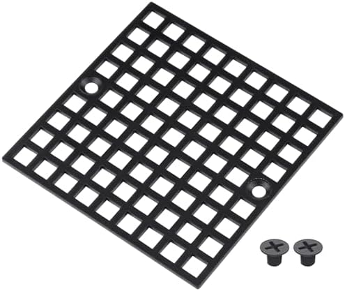 4 Inch Black Square Shower Drain Cover, Stainless Steel Replaceme...