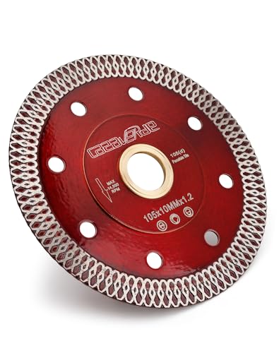 Image of Casaverde TOOLS 4 inch Diamond Porcelain Saw Blade (4 inch) | Fast,Clean Cuts with Great Life & Speed,Thin Turbo Mesh Rim, Suitable for Granite Marble Ceramic Tiles,7 /8 inch-5 /8 inch Arbor