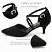 Imagen de Greatonu Mujer Zapatos de Tacón Kitten Heel Tiras Cruzadas Puntiagudo de Salón Negro Talla 40