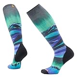 Smartwool Womens Ski Targeted Cushion Compression Print Over The Calf Socks Black Medium