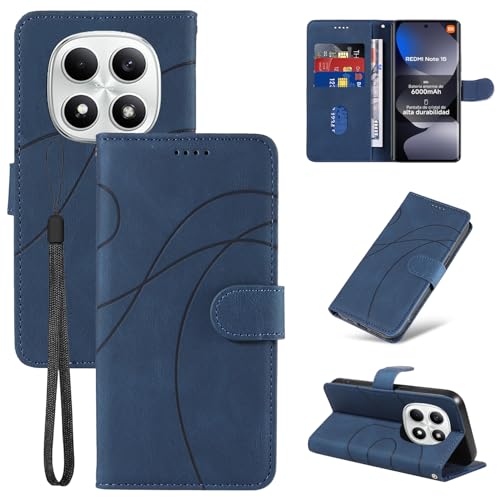 FHSYCR Funda para Xiaomi Redmi Note 15 4G / 5G, Premium PU Cuero Piel Magnético Antigolpes Protector Capa, Carcasa Libro con Tapa Protección para Xiaomi Redmi Note 15 4G / 5G   Azul
