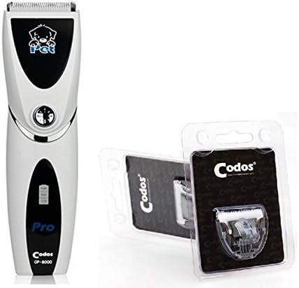 E-Plaza Codos CP-8000 Professional Pet Clipper Rechargeable Shaver Grooming Razor Kit for Dog Cat Pet (CP-8000+ 2 Replacement Shaving Head)