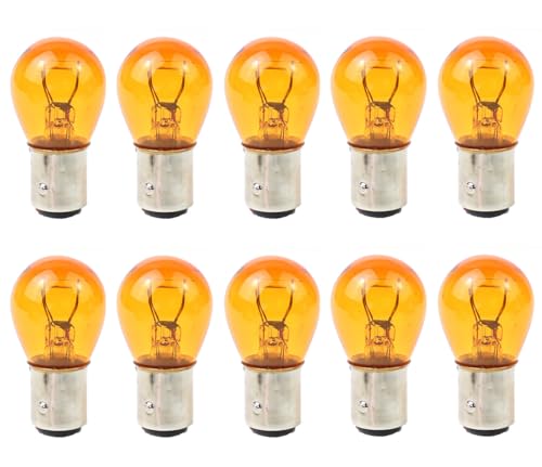 ShuoHui Orange Gelb Rück- Bremslicht Lampe BAY15d P21/5 Rot Watt P21/5W 12V KFZ-Lampe Bremslicht Rücklicht Glühlampe Kugellampe (10)