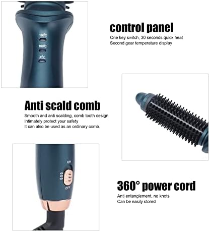 POCREATION Dual Purpose Curling Brush for Straight and Curly Hair, Portable Brush, Lightweight, Two Temperature Gears