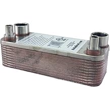 Duda Energy HX1220F34CU38 B3-12A 20 Plate Stainless Steel Heat Exchanger with 3/4" Female NPT x 3/8" Copper Sweat Ports Copper Brazed, 2" Height, 2.9" Width, 7.5" Length
