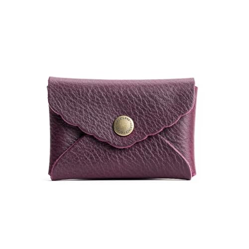Portland Leather Goods Mini Daisy Wallet for Women – Handmade from the Finest Full-Grain Hides – Features Envelope Design with Snap Closure – Plum