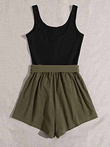 SOLY HUX Casual Summer Rompers for Women Sleeveless Vacation Outfits Short Jumpsuit - Image 3