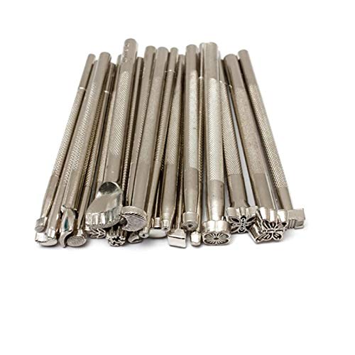 20pcs Leather Stamping Tools Leather Working Saddle Making Stamps Tool Leather Stamp Punch Set
