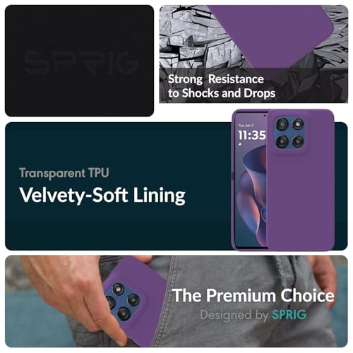 Image of SPRIG Compatible with Moto Edge 60 Stylus Premium SilkTone Back Cover Drop Tested Shock Proof Mobile Case for Men, Women, Boys and Girls with Camera Protection (Purple)