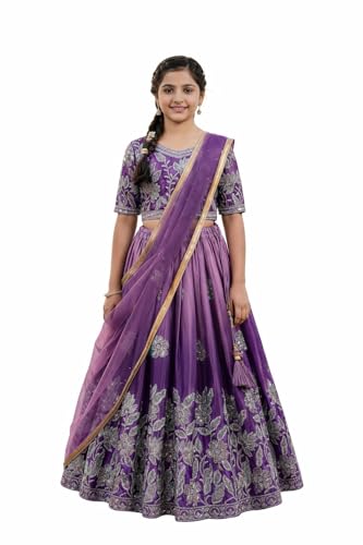 Lehenga Choli fille pour mariage - Tenue indienne dégradée à paillettes