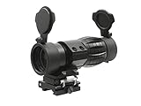  BEGADI 4X Magnifier mit Push Button Flip to Side Weavermontage, inkl. FlipUp Caps - schwarz