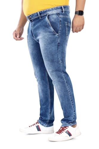 Image of Pluss Tribe - Plus Size Jeans for Men - Denim Jeans - Ideal for Casual, Office Available Sizes : 40 to 52