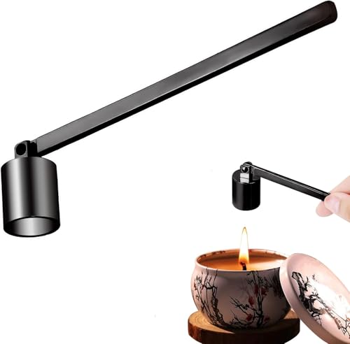 Esteopt Kerzenlöscher Dochtlöscher Zubehör mit langem Griff Edelstahl für die meisten Kerzen (Black)