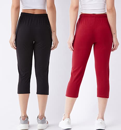 Image of Modeve Women Solid Cotton Blend Capri for summer|| Summer Wear