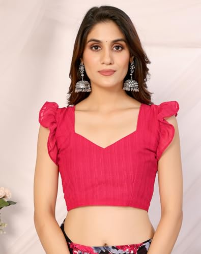 Image of Yashika Womens latest Georgette Saree with Unstitched Blouse Material - Suitable For Party, Festival and Wedding