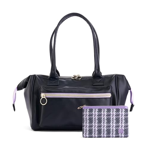 Caboodles Envy It™ Doctor Bag and Bring It! Bag Envy It Doctor's Cosmetic Bag Bring It! Cosmetic Bag Bundle, Black Lavender, Travel-friendly