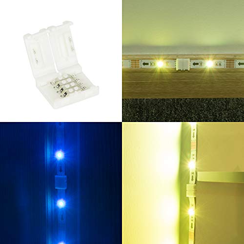 LED Strip Connector for 4-Pin RGB SMD 5050 LED Strip Accessories, 5X LED Strip Connectors, 3X Corner Connectors, 2X T-Shaped Connectors