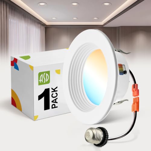 ASD 1 Pack 4 Inch Retrofit LED Recessed Light, 5CCT Wafer Lights