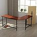 Tribesigns Modern L Shaped Desk Corner Computer Desk PC Laptop Gaming Table Workstation for Home Office, Wood & Metal (Mahogany Brown)