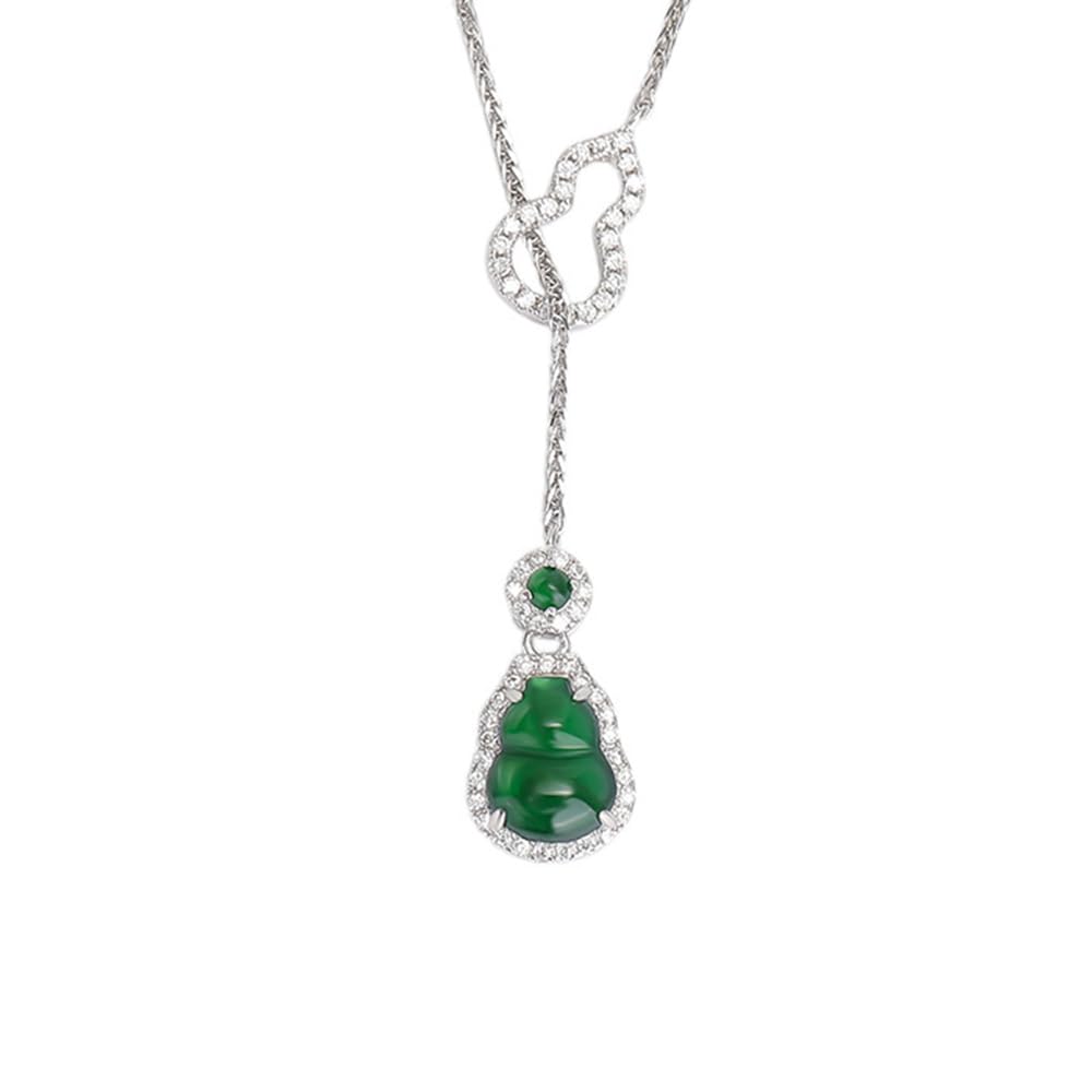 Collier gourde en argent sterling et jaspe véritable style chinois - 6