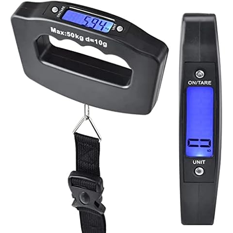 Digital Luggage Scale Portable Hanging Suitcase Scale 50kg/110lb Handheld Electronic Scale with Backlight Digital Display Baggage Scale for Travel Outdoor Home Use Cover