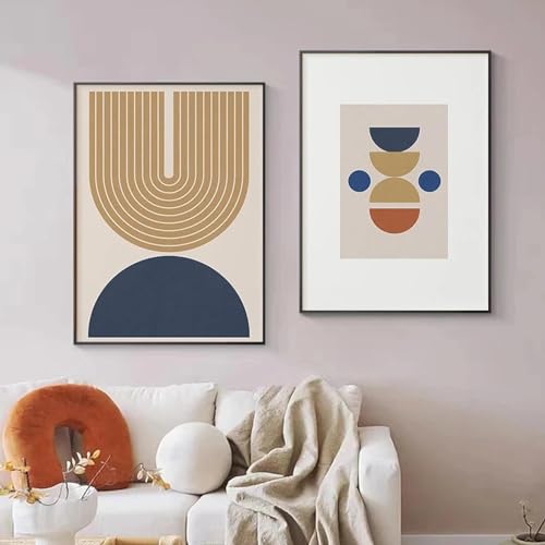 Peinture artistique salon et triptyque affiche géométrique Boho - 2