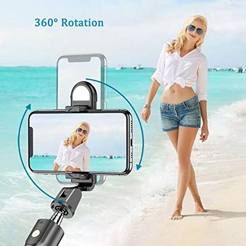 Anvirtue 6 In 1 Wireless Bluetooth Selfie Stick Wireless Bluetooth Foldable Mini Tripod With Fill Light Shutter Remote Control For Ios Android (Black) #TOP4