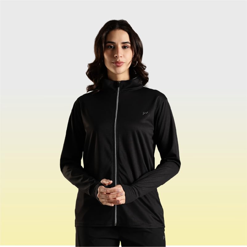 Image of BLUE TYGA SUNSCREEN JACKET Women's Travel Nylon Solid Plain Sports Summer Gym Workout Running Travel Trekking and Sunscreen Jacket for Women Nylon Winter Casual Wear