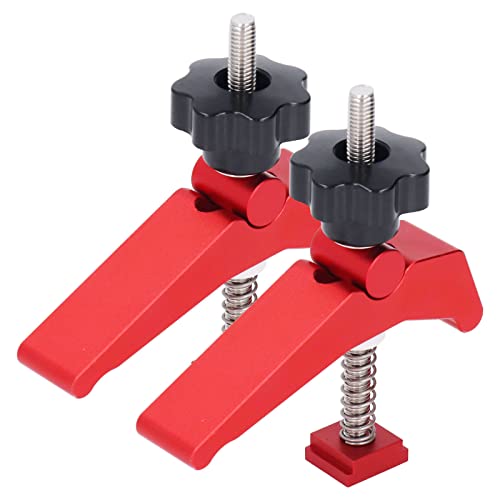 2 Sets Press Plate Clamp Alloy Fixture Alloy for Chute Pressing Carpentry Table Hold Down Clamps